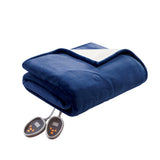 Woolrich Heated Plush to Berber Casual 100% Polyester Solid Knitted Microlight Heated Blanket WR54-1759