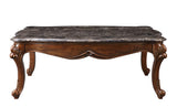 Miyeon Transitional Coffee Table Marble • Wood] Cherry (cc#) --> Nicole 85365-ACME