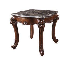 Miyeon Transitional End Table Marble • Wood] Cherry (cc#) --> Nicole 85367-ACME