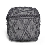 Fossa Boho Handcrafted Fabric Cube Pouf