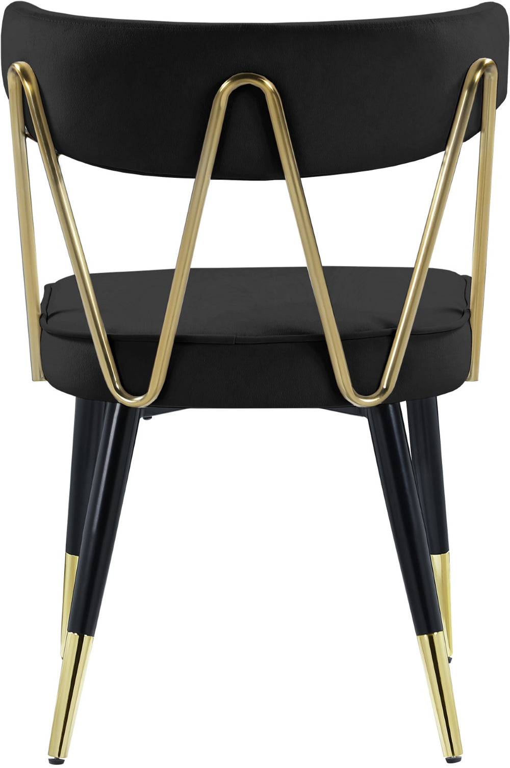 Rheingold Velvet / Engineered Wood / Iron / Foam Contemporary Black Velvet Dining Chair - 22.5" W x 22.5" D x 32" H