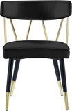 Rheingold Velvet / Engineered Wood / Iron / Foam Contemporary Black Velvet Dining Chair - 22.5" W x 22.5" D x 32" H