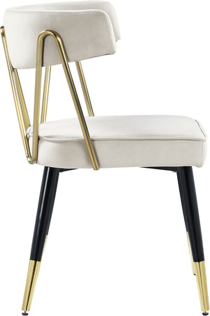 Rheingold Velvet / Engineered Wood / Iron / Foam Contemporary Cream Velvet Dining Chair - 22.5" W x 22.5" D x 32" H