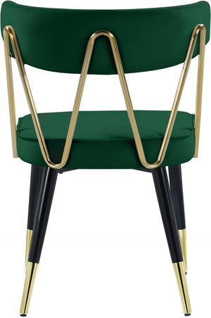 Rheingold Velvet / Engineered Wood / Iron / Foam Contemporary Green Velvet Dining Chair - 22.5" W x 22.5" D x 32" H