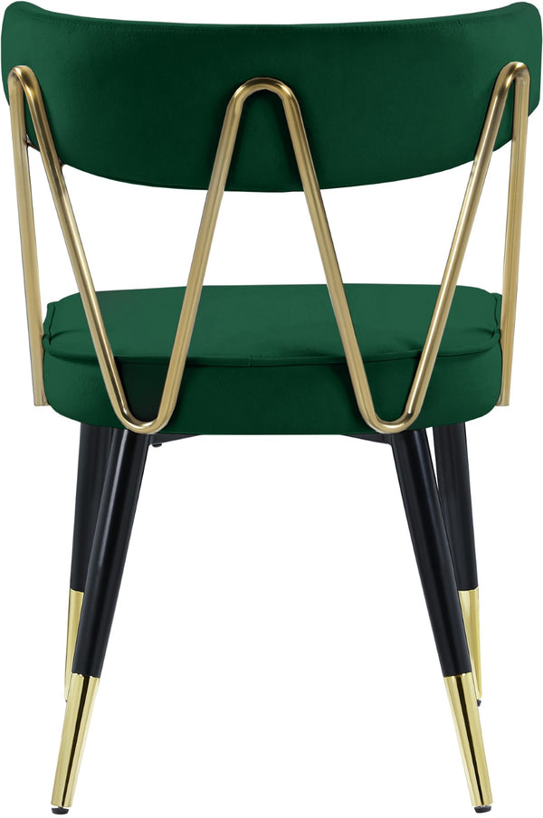 Rheingold Velvet / Engineered Wood / Iron / Foam Contemporary Green Velvet Dining Chair - 22.5" W x 22.5" D x 32" H