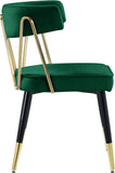 Rheingold Velvet / Engineered Wood / Iron / Foam Contemporary Green Velvet Dining Chair - 22.5" W x 22.5" D x 32" H