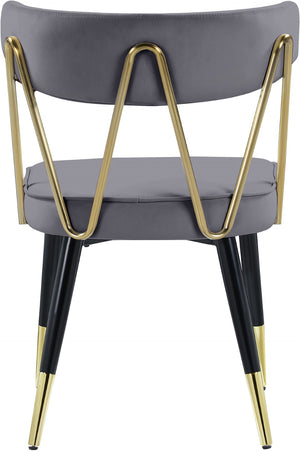 Rheingold Velvet / Engineered Wood / Iron / Foam Contemporary Grey Velvet Dining Chair - 22.5" W x 22.5" D x 32" H