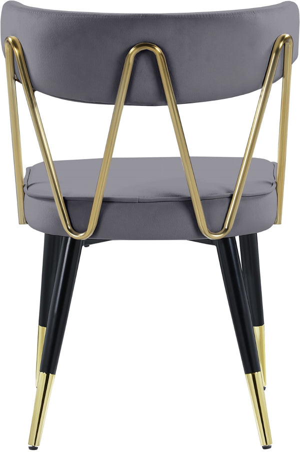 Rheingold Velvet / Engineered Wood / Iron / Foam Contemporary Grey Velvet Dining Chair - 22.5" W x 22.5" D x 32" H