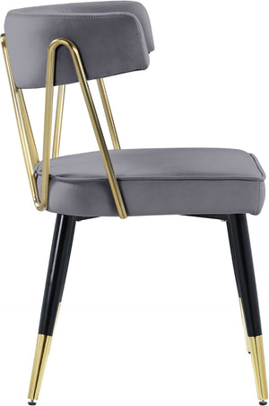 Rheingold Velvet / Engineered Wood / Iron / Foam Contemporary Grey Velvet Dining Chair - 22.5" W x 22.5" D x 32" H