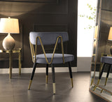 Rheingold Velvet / Engineered Wood / Iron / Foam Contemporary Grey Velvet Dining Chair - 22.5" W x 22.5" D x 32" H