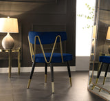 Rheingold Velvet / Engineered Wood / Iron / Foam Contemporary Navy Velvet Dining Chair - 22.5" W x 22.5" D x 32" H