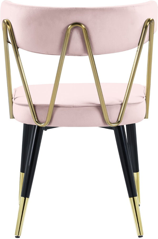 Rheingold Velvet / Engineered Wood / Iron / Foam Contemporary Pink Velvet Dining Chair - 22.5" W x 22.5" D x 32" H