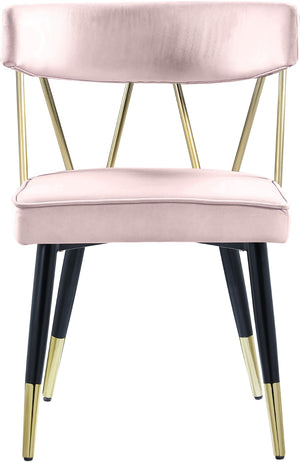 Rheingold Velvet / Engineered Wood / Iron / Foam Contemporary Pink Velvet Dining Chair - 22.5" W x 22.5" D x 32" H