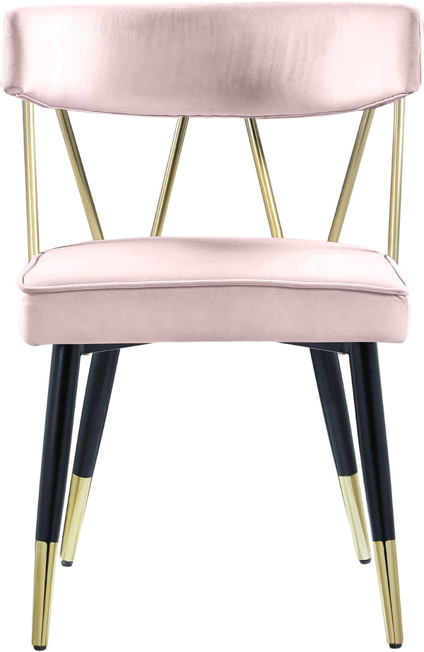 Rheingold Velvet / Engineered Wood / Iron / Foam Contemporary Pink Velvet Dining Chair - 22.5" W x 22.5" D x 32" H