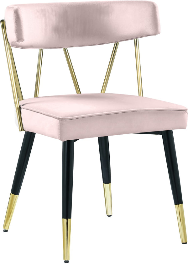 Rheingold Velvet / Engineered Wood / Iron / Foam Contemporary Pink Velvet Dining Chair - 22.5" W x 22.5" D x 32" H