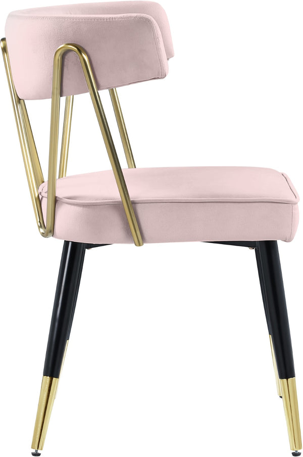 Rheingold Velvet / Engineered Wood / Iron / Foam Contemporary Pink Velvet Dining Chair - 22.5" W x 22.5" D x 32" H