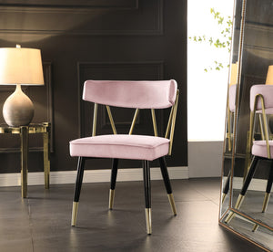 Rheingold Velvet / Engineered Wood / Iron / Foam Contemporary Pink Velvet Dining Chair - 22.5" W x 22.5" D x 32" H