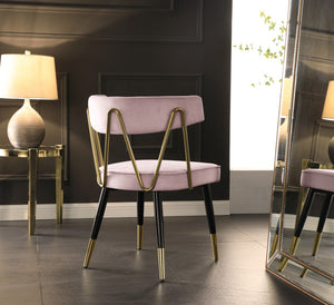Rheingold Velvet / Engineered Wood / Iron / Foam Contemporary Pink Velvet Dining Chair - 22.5" W x 22.5" D x 32" H