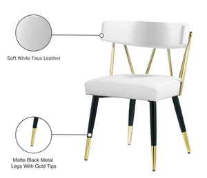 Rheingold Faux Leather / Iron / Engineered Wood / Foam Contemporary White Faux Leather Dining Chair - 22.5" W x 22.5" D x 32" H