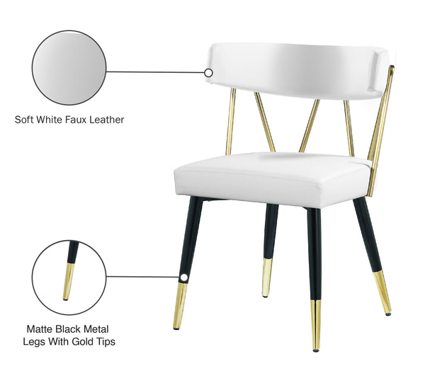 Rheingold Faux Leather / Iron / Engineered Wood / Foam Contemporary White Faux Leather Dining Chair - 22.5" W x 22.5" D x 32" H
