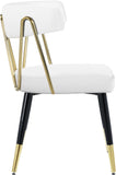 Rheingold Faux Leather / Iron / Engineered Wood / Foam Contemporary White Faux Leather Dining Chair - 22.5" W x 22.5" D x 32" H
