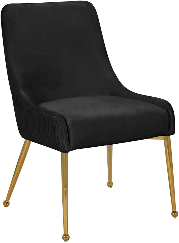 Ace Velvet / Engineered Wood / Foam Contemporary Black Velvet Dining Chair - 24" W x 21" D x 34.5" H