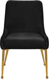 Ace Velvet / Engineered Wood / Foam Contemporary Black Velvet Dining Chair - 24" W x 21" D x 34.5" H