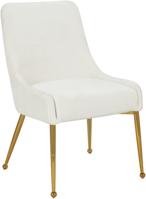 Ace Velvet / Engineered Wood / Foam Contemporary Cream Velvet Dining Chair - 24" W x 21" D x 34.5" H