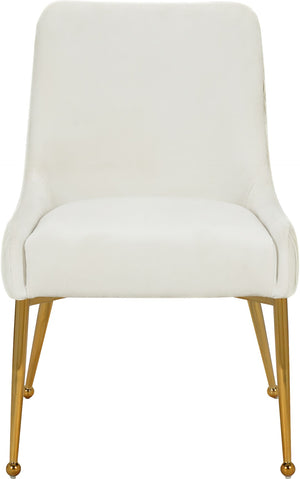 Ace Velvet / Engineered Wood / Foam Contemporary Cream Velvet Dining Chair - 24" W x 21" D x 34.5" H