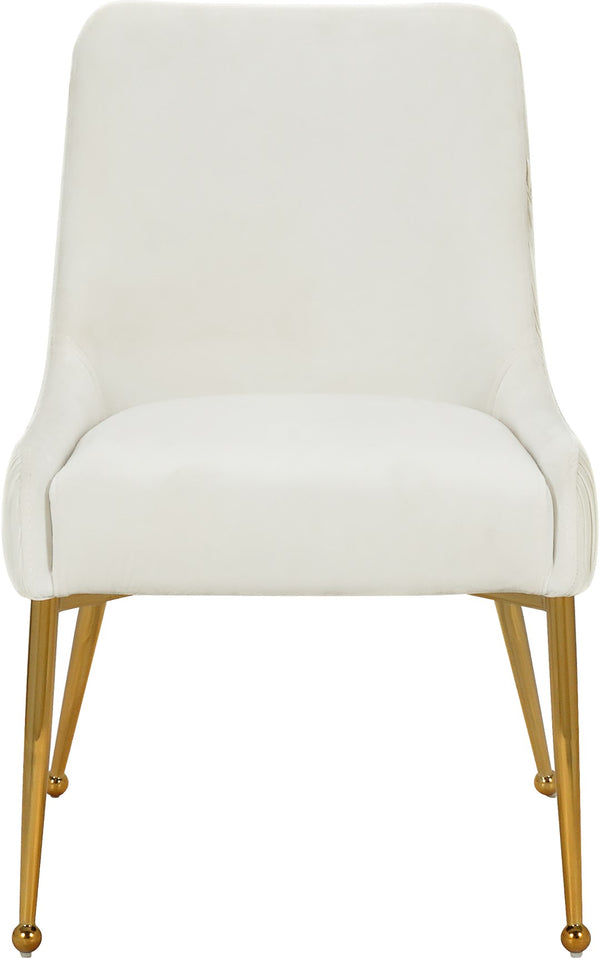 Ace Velvet / Engineered Wood / Foam Contemporary Cream Velvet Dining Chair - 24" W x 21" D x 34.5" H