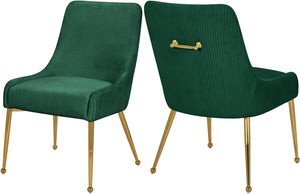 Ace Velvet / Engineered Wood / Foam Contemporary Green Velvet Dining Chair - 24" W x 21" D x 34.5" H