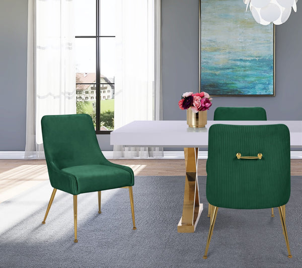 Ace Velvet / Engineered Wood / Foam Contemporary Green Velvet Dining Chair - 24" W x 21" D x 34.5" H