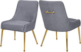 Ace Velvet / Engineered Wood / Foam Contemporary Grey Velvet Dining Chair - 24" W x 21" D x 34.5" H
