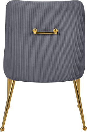 Ace Velvet / Engineered Wood / Foam Contemporary Grey Velvet Dining Chair - 24" W x 21" D x 34.5" H