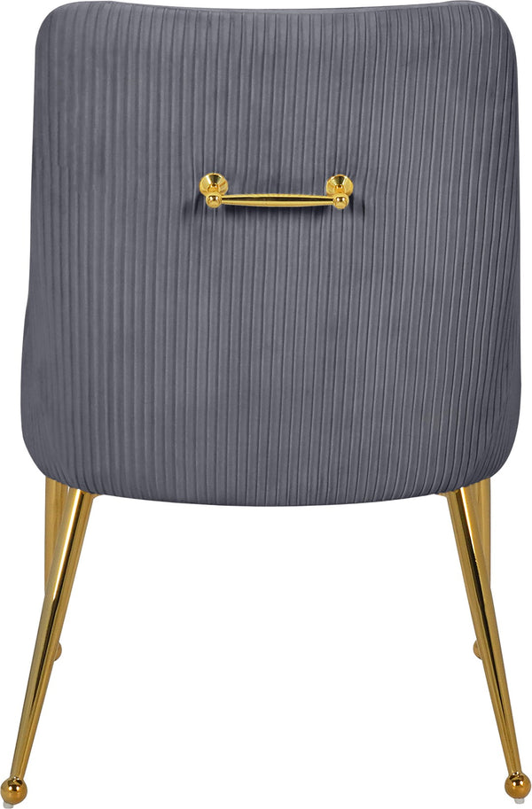 Ace Velvet / Engineered Wood / Foam Contemporary Grey Velvet Dining Chair - 24" W x 21" D x 34.5" H