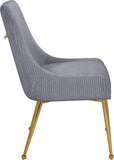 Ace Velvet / Engineered Wood / Foam Contemporary Grey Velvet Dining Chair - 24" W x 21" D x 34.5" H