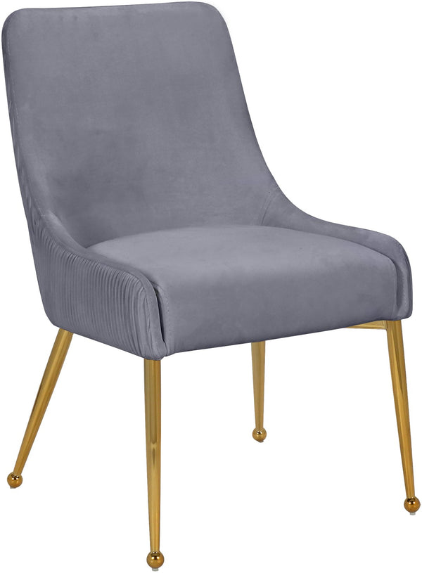Ace Velvet / Engineered Wood / Foam Contemporary Grey Velvet Dining Chair - 24" W x 21" D x 34.5" H
