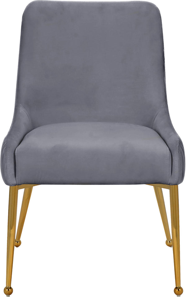 Ace Velvet / Engineered Wood / Foam Contemporary Grey Velvet Dining Chair - 24" W x 21" D x 34.5" H