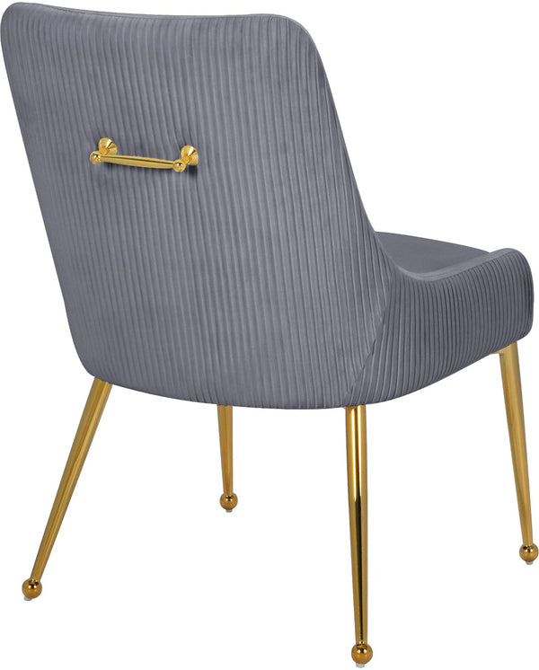 Ace Velvet / Engineered Wood / Foam Contemporary Grey Velvet Dining Chair - 24" W x 21" D x 34.5" H