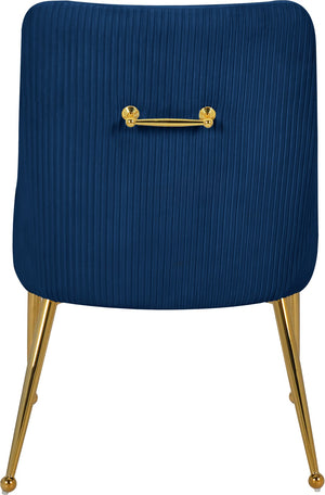 Ace Velvet / Engineered Wood / Foam Contemporary Navy Velvet Dining Chair - 24" W x 21" D x 34.5" H