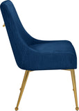 Ace Velvet / Engineered Wood / Foam Contemporary Navy Velvet Dining Chair - 24" W x 21" D x 34.5" H