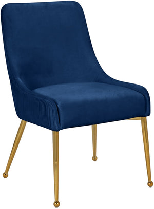 Ace Velvet / Engineered Wood / Foam Contemporary Navy Velvet Dining Chair - 24" W x 21" D x 34.5" H