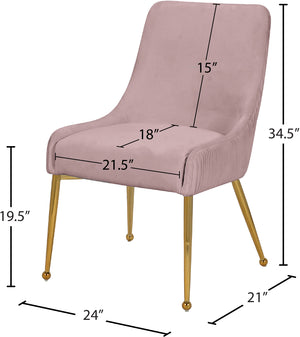 Ace Velvet / Engineered Wood / Foam Contemporary Pink Velvet Dining Chair - 24" W x 21" D x 34.5" H