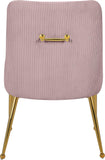 Ace Velvet / Engineered Wood / Foam Contemporary Pink Velvet Dining Chair - 24" W x 21" D x 34.5" H