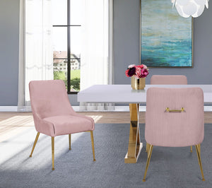 Ace Velvet / Engineered Wood / Foam Contemporary Pink Velvet Dining Chair - 24" W x 21" D x 34.5" H