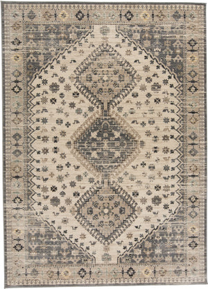 Grayson Gabbeh Style Kilim Rug, Charcoal Gray/Beige, 7ft - 10in x 16in Area Rug