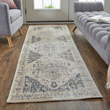 Grayson Modern Abstract Rug, Charcoal/Natural Tan, 2ft - 6in x 7ft - 7in, Runner