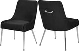 Ace Velvet / Engineered Wood / Metal / Foam Contemporary Black Velvet Dining Chair - 24" W x 21" D x 34.5" H