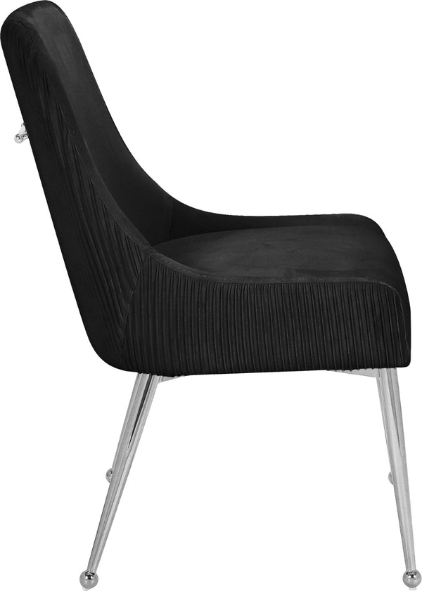 Ace Velvet / Engineered Wood / Metal / Foam Contemporary Black Velvet Dining Chair - 24" W x 21" D x 34.5" H