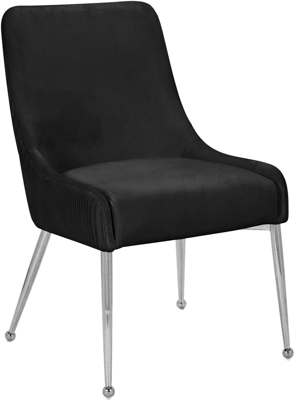 Ace Velvet / Engineered Wood / Metal / Foam Contemporary Black Velvet Dining Chair - 24" W x 21" D x 34.5" H